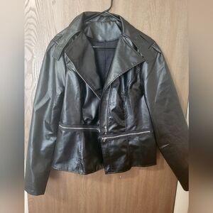 Black Leather Moto Jacket - Women's Leather Jacket